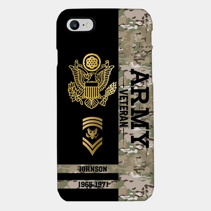 Personalized US Military Logo Custom Name Phonecase Printed