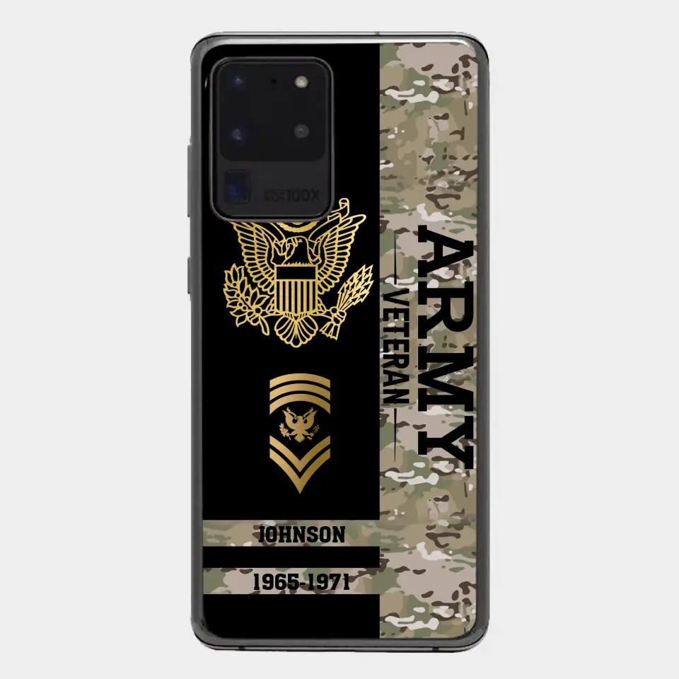 Personalized US Military Logo Custom Name Phonecase Printed