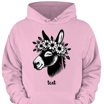 Cute Donkey Face with Floral Accents – Beautiful Clothing Gift