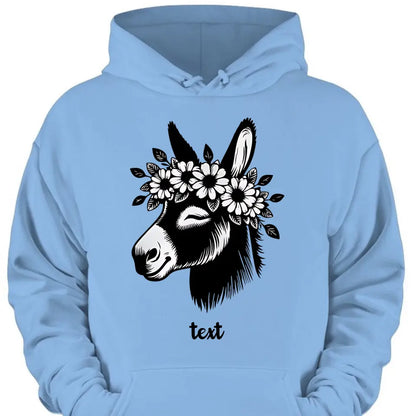 Cute Donkey Face with Floral Accents – Beautiful Clothing Gift
