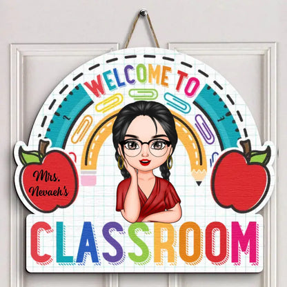 Personalized Door Sign - Gift For Teacher - Welcome To My Classroom