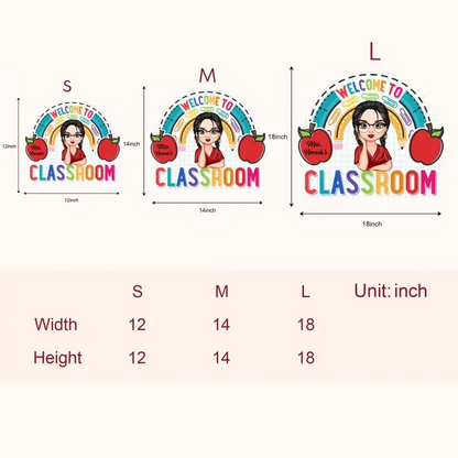 Personalized Door Sign - Gift For Teacher - Welcome To My Classroom