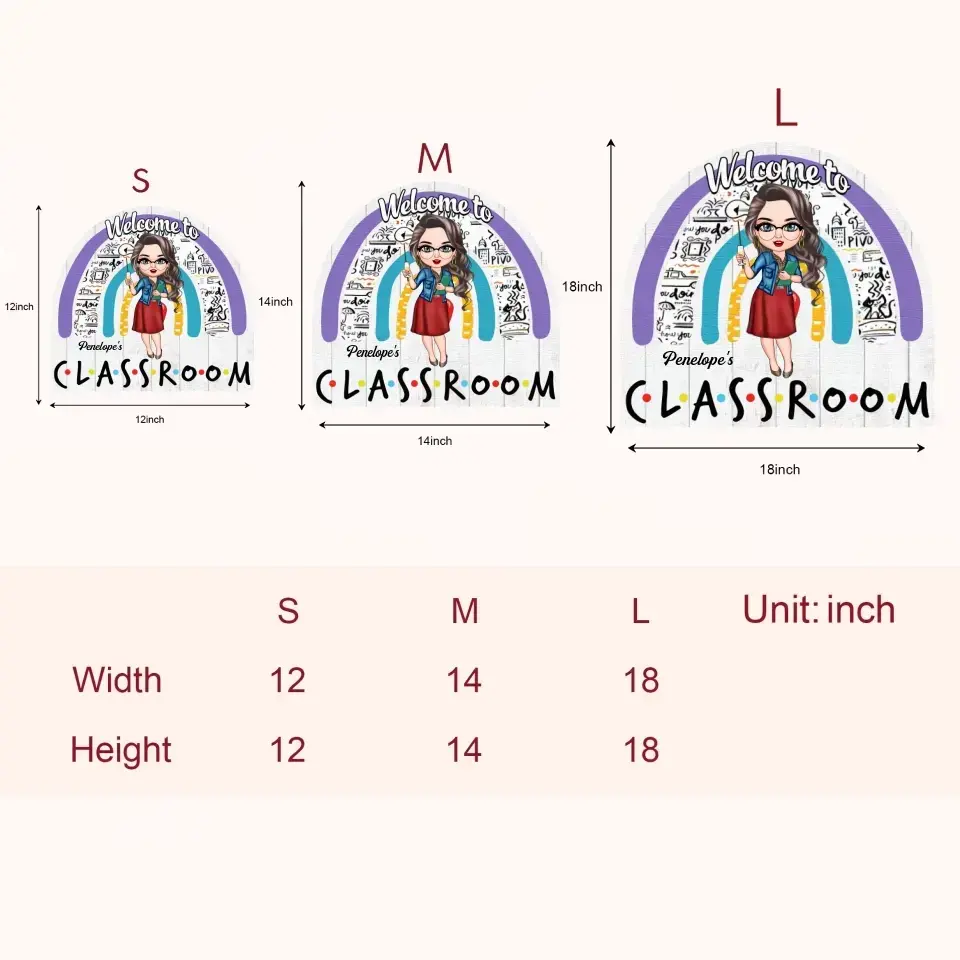 Personalized Door Sign - Gift For Teacher - Welcome To The Classroom