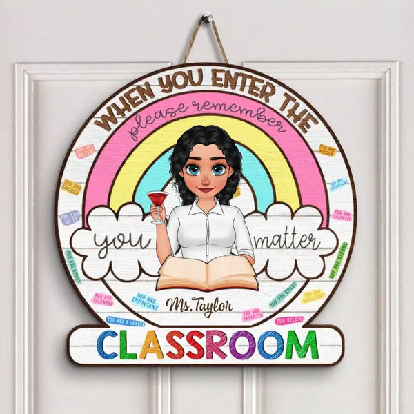 Personalized Custom Door Sign - Teacher's Day, Appreciation Gift For Teacher - Please Remember Teacher Door Sign