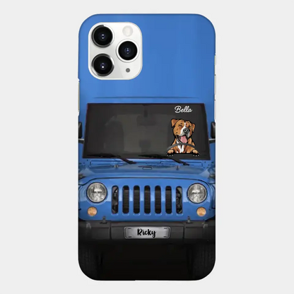 Love Puppy Kitten Pet Dog Cat Driving Colorful Car Personalized Phone Case