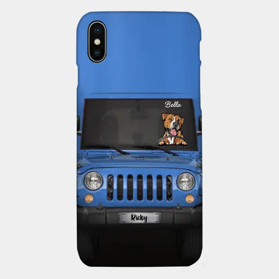 Love Puppy Kitten Pet Dog Cat Driving Colorful Car Personalized Phone Case