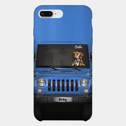 Love Puppy Kitten Pet Dog Cat Driving Colorful Car Personalized Phone Case