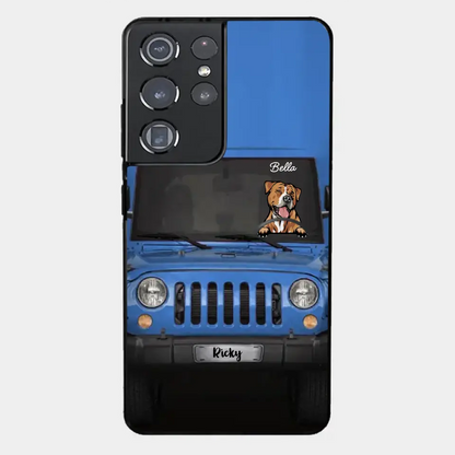 Love Puppy Kitten Pet Dog Cat Driving Colorful Car Personalized Phone Case