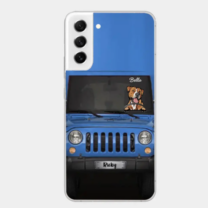 Love Puppy Kitten Pet Dog Cat Driving Colorful Car Personalized Phone Case