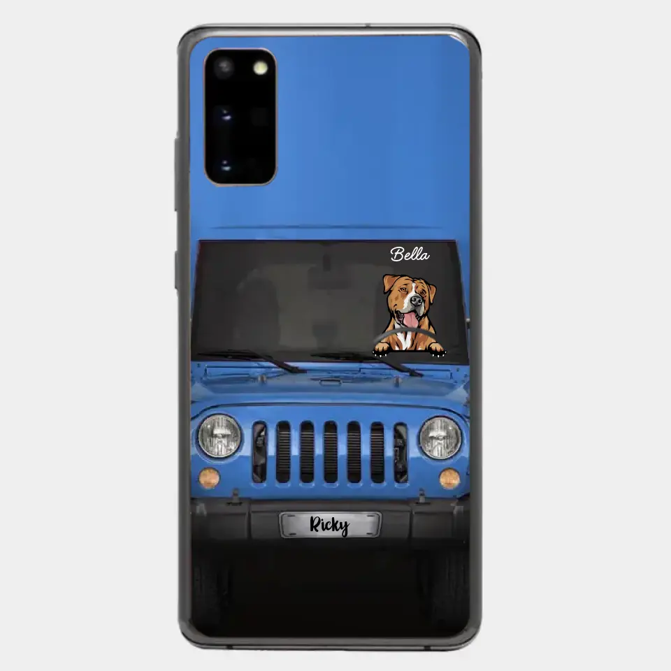 Love Puppy Kitten Pet Dog Cat Driving Colorful Car Personalized Phone Case