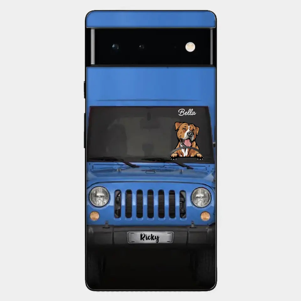 Love Puppy Kitten Pet Dog Cat Driving Colorful Car Personalized Phone Case