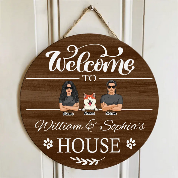 Pawzity Welcome Door Signs, Gifts For Pet Lovers, Welcome To Pet Lovers House Custom Wooden Signs