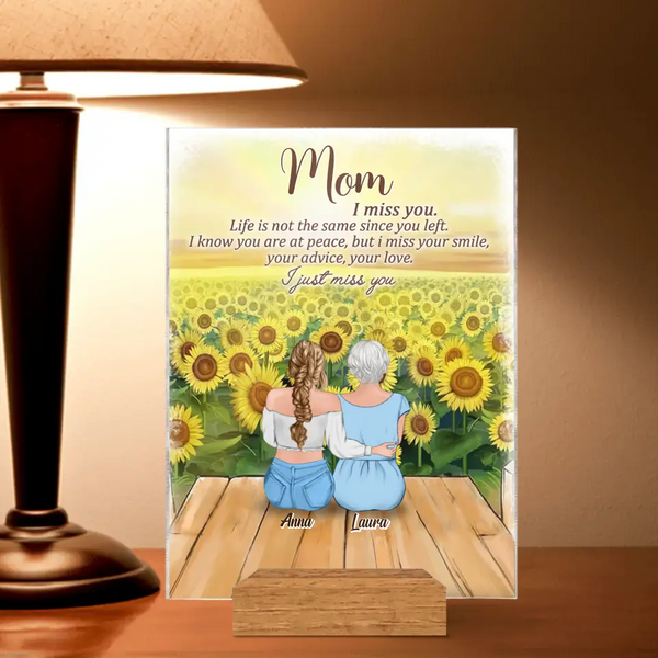 Custom Personalized Mother Acrylic Plaque - Upto 4 Daughters - Memory Gift For Loss Mom - I Miss You
