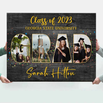 Grad Photo Collage Canvas Personalized, Grad Gift, Unique Graduation Gifts For Her For Him, Class Of 2024