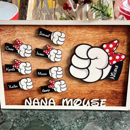 Mommy Mouse - Personalized Layered Wood Sign Stand - Gift For Mom, Dad