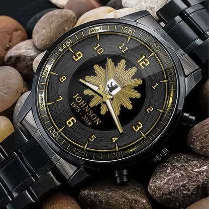 Personalized German Police Logo Custom Name & Time Watch