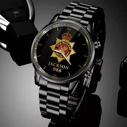 Personalized United Kingdom Police Custom Name & ID Watch