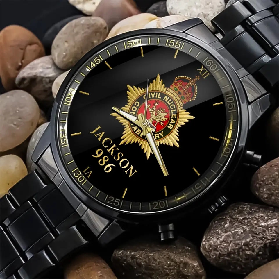 Personalized United Kingdom Police Custom Name & ID Watch