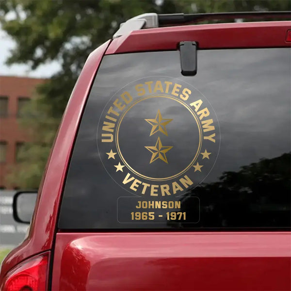 Personalized US Veterans Soldier Car Decal Printed