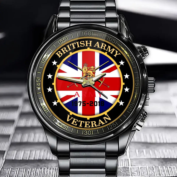 Personalized British Army Logo Custom Time Watch Printed