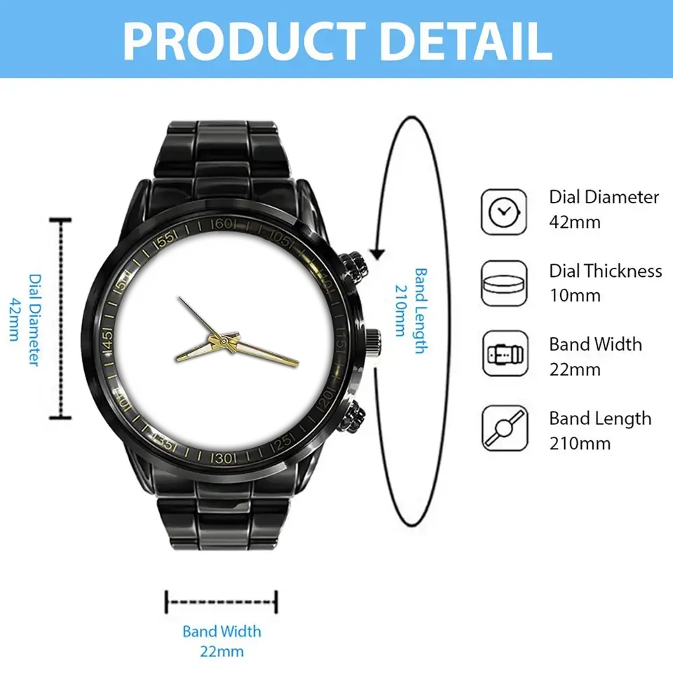 Custom Personalized Military Veteran Watch - Gift To Dad/ Son/ Him/ Veteran's Day/ Father's Day