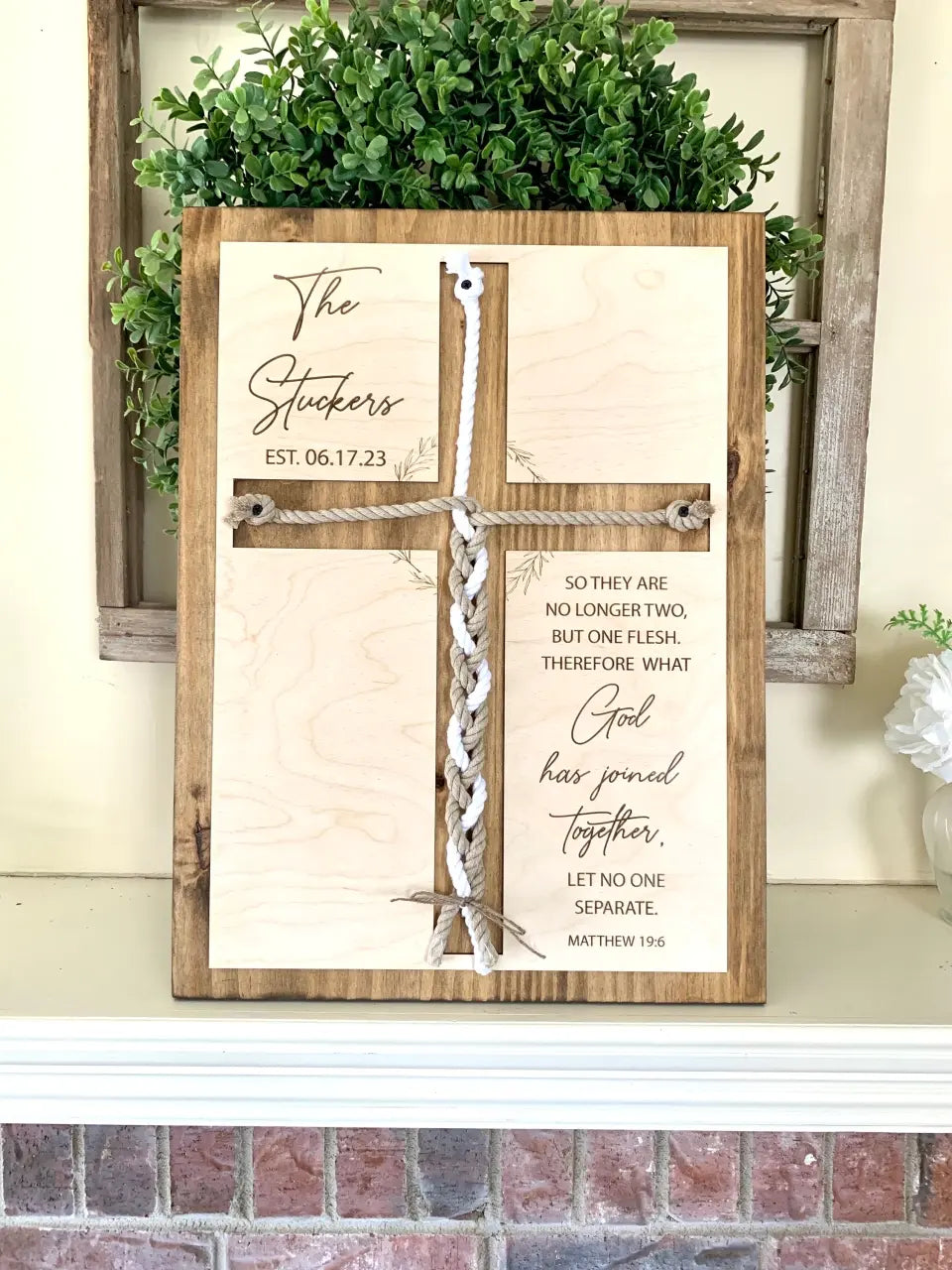 ENGRAVED, A Cord of Three Strands is Not Easily Broken Unity Ceremony Sign, Personalized Gift for Couple, Anniversary Gift