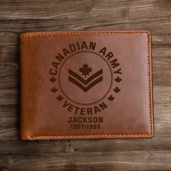 Personalized Canadian Armed Forces Leather Wallet(RFID BLOCKING)