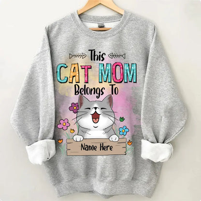 This Cat Mom Belongs To Chubby Laughing Cats - Personalized Cat T-shirt