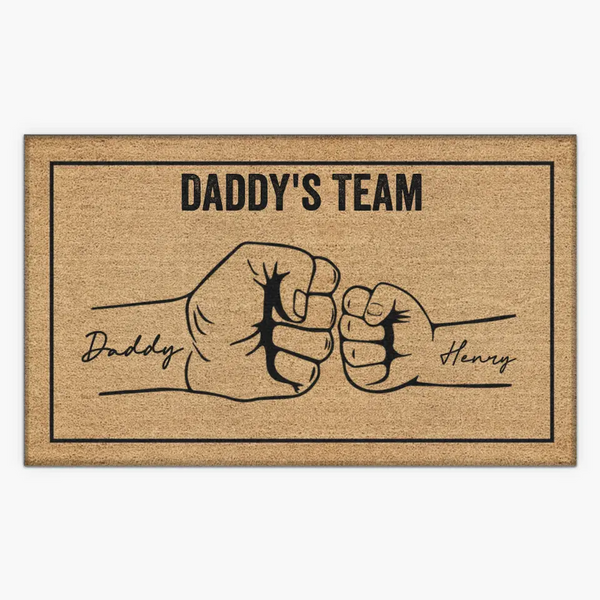 Daddy's Team - Personalized Custom Doormat - Father's Day Gift For Dad