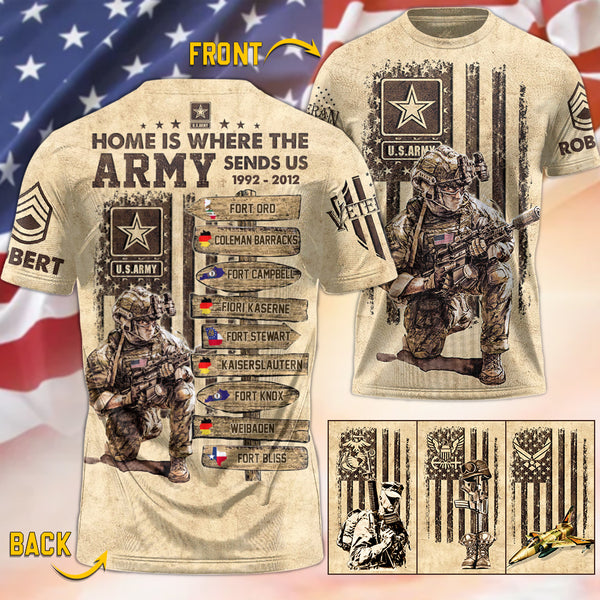 Custom Vintage World Tour Shirt - Home Is Where the Military Sends Us