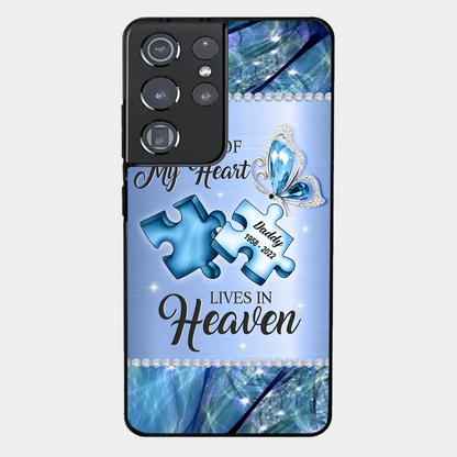 Custom Personalized Memorial Phone Case - Memorial Gift Idea for Father's Day - A Piece Of My Heart Lives In Heaven