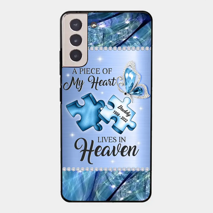 Custom Personalized Memorial Phone Case - Memorial Gift Idea for Father's Day - A Piece Of My Heart Lives In Heaven