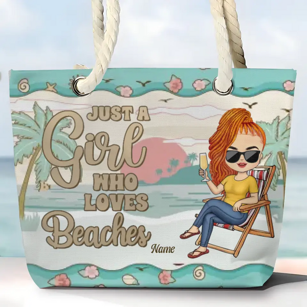 Just A Girl Who Loves Beaches-PersonalizedBeach Bag