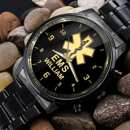 Personalized EMS Medical Logo Custom Name Watch