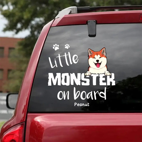 Little Monsters On Board Dog Cat Lover Personalized Car Decal