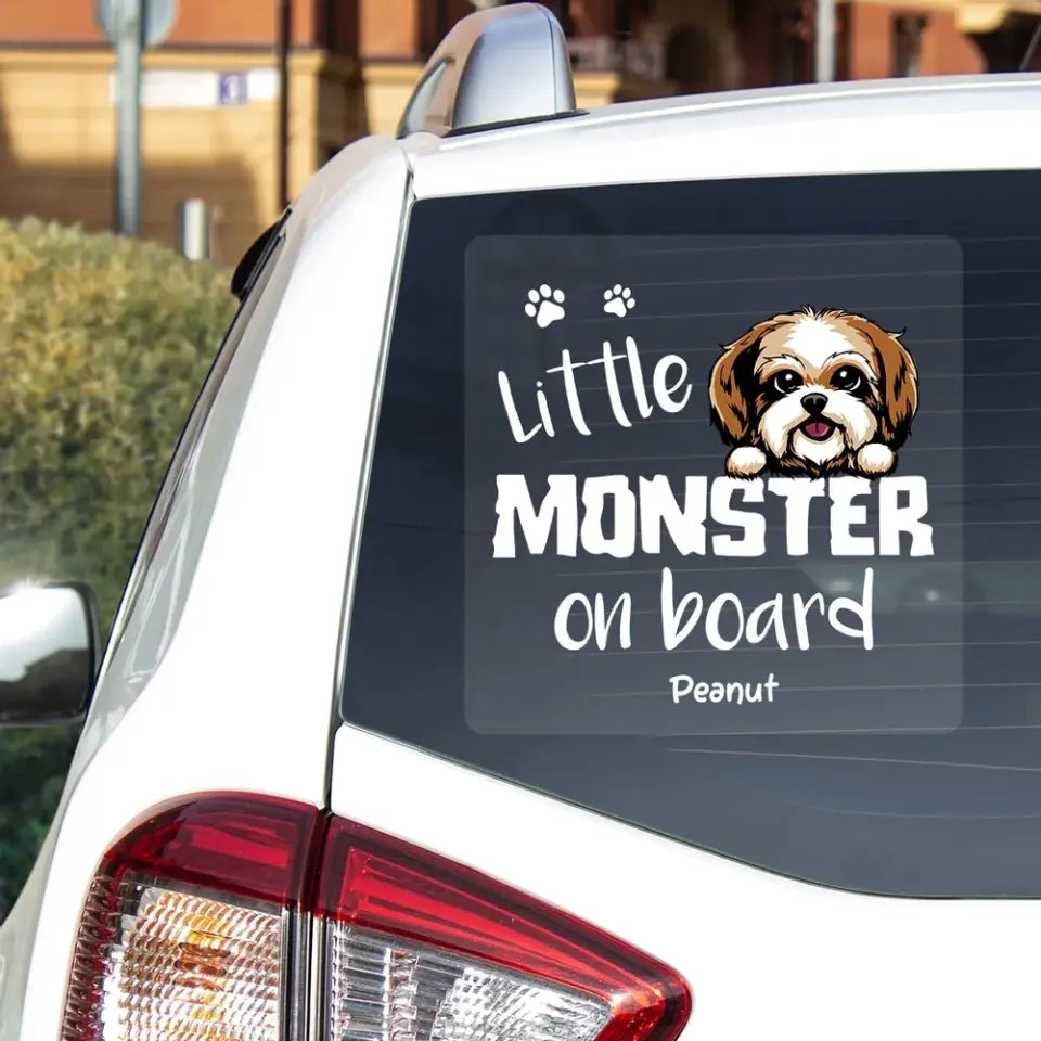 Little Monsters On Board Dog Cat Lover Personalized Car Decal