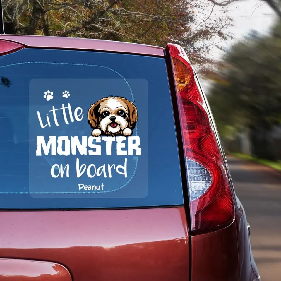 Little Monsters On Board Dog Cat Lover Personalized Car Decal