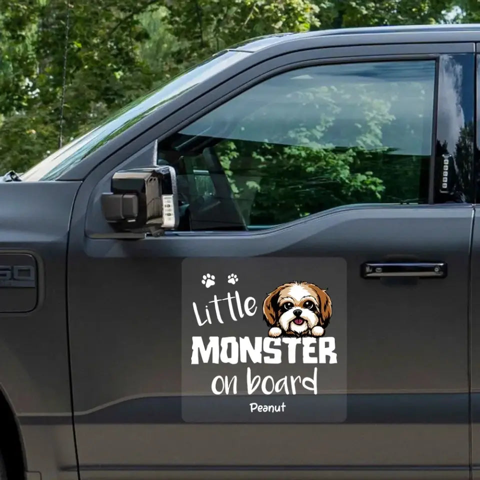 Little Monsters On Board Dog Cat Lover Personalized Car Decal