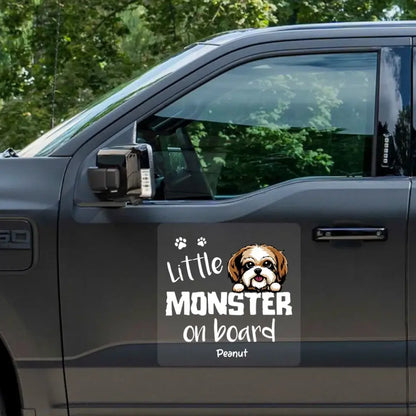 Little Monsters On Board Dog Cat Lover Personalized Car Decal