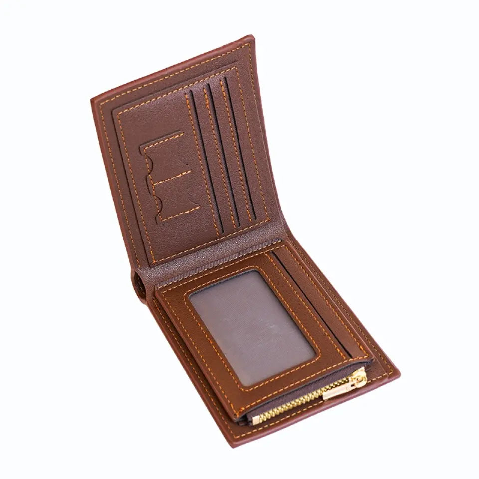 Personalized US Police Badge & Service Time Leather Wallet