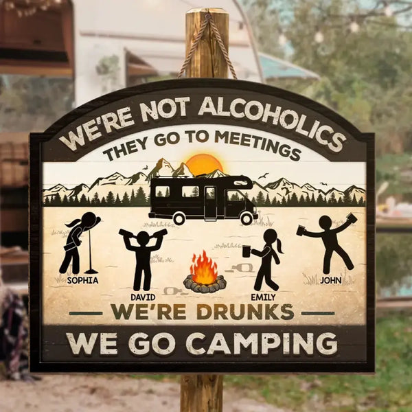 This Side Of The Campground - Camping Personalized Custom Shaped Home Decor Wood Sign