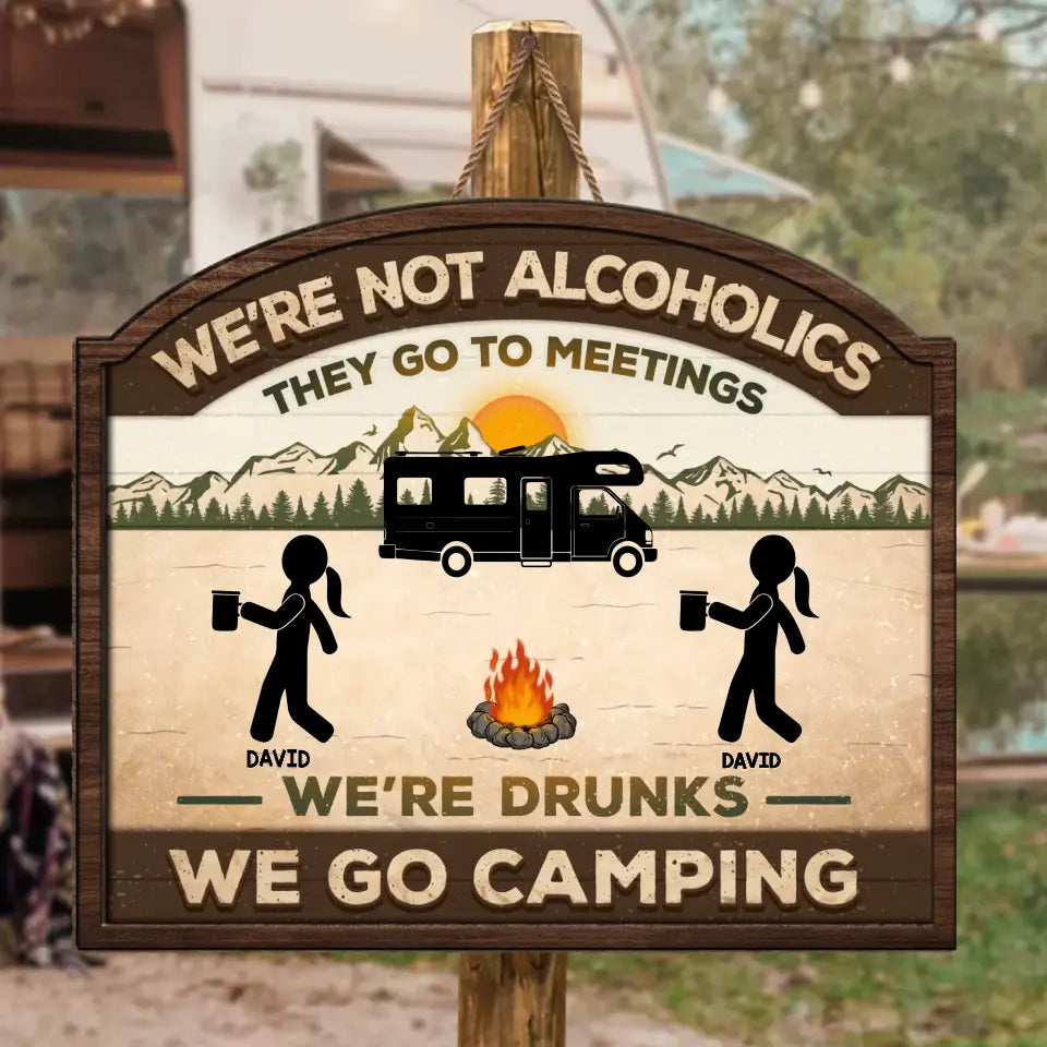 This Side Of The Campground - Camping Personalized Custom Shaped Home Decor Wood Sign