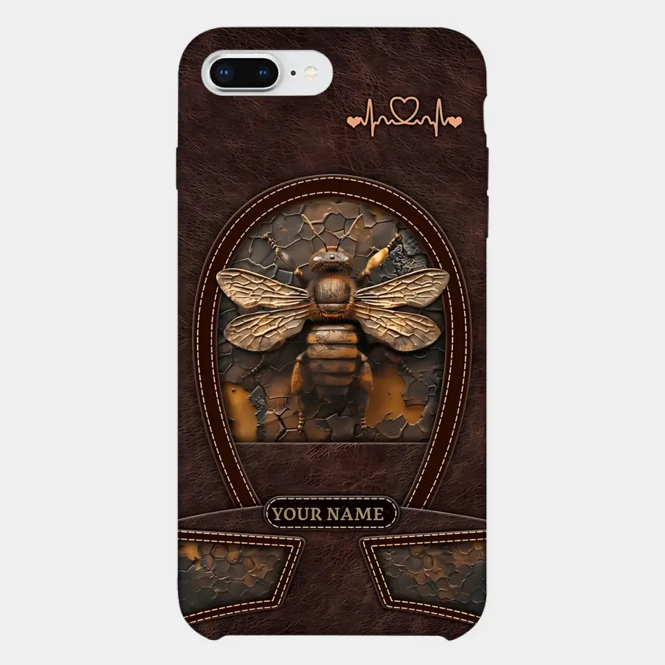 Bee Custom Leather Pattern Printed Phone Case Personalized Design