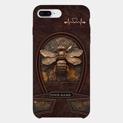 Bee Custom Leather Pattern Printed Phone Case Personalized Design