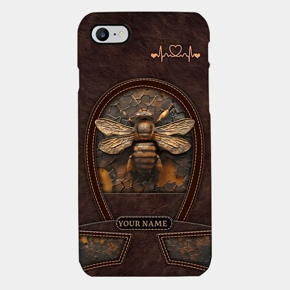 Bee Custom Leather Pattern Printed Phone Case Personalized Design