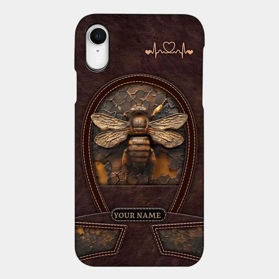 Bee Custom Leather Pattern Printed Phone Case Personalized Design
