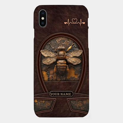 Bee Custom Leather Pattern Printed Phone Case Personalized Design