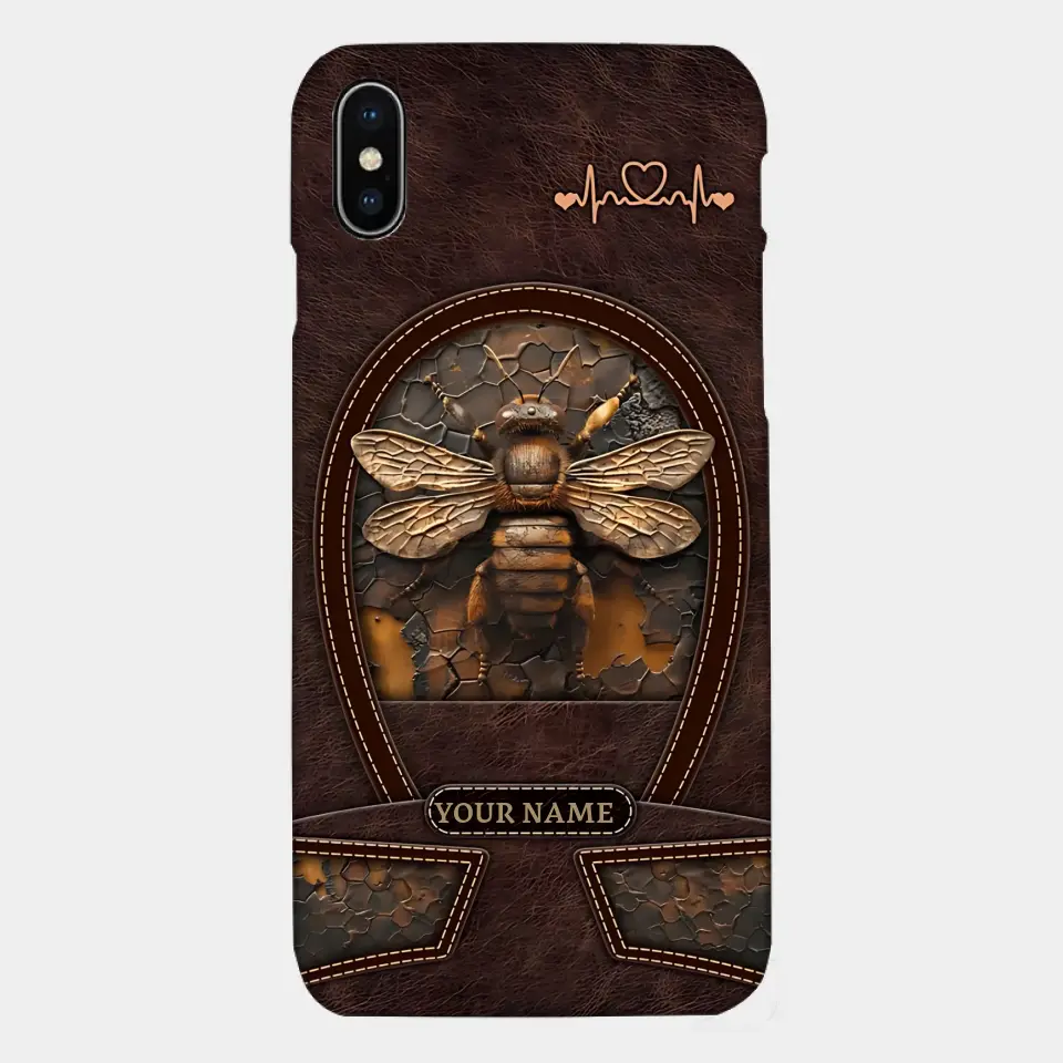 Bee Custom Leather Pattern Printed Phone Case Personalized Design