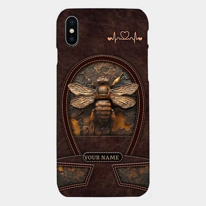 Bee Custom Leather Pattern Printed Phone Case Personalized Design