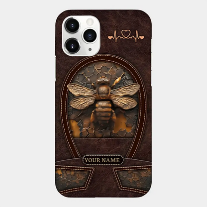 Bee Custom Leather Pattern Printed Phone Case Personalized Design